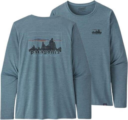 Capilene Cool Daily Graphic LS Shirt - Womens - 73 skyline / light plume grey x-dye 1
