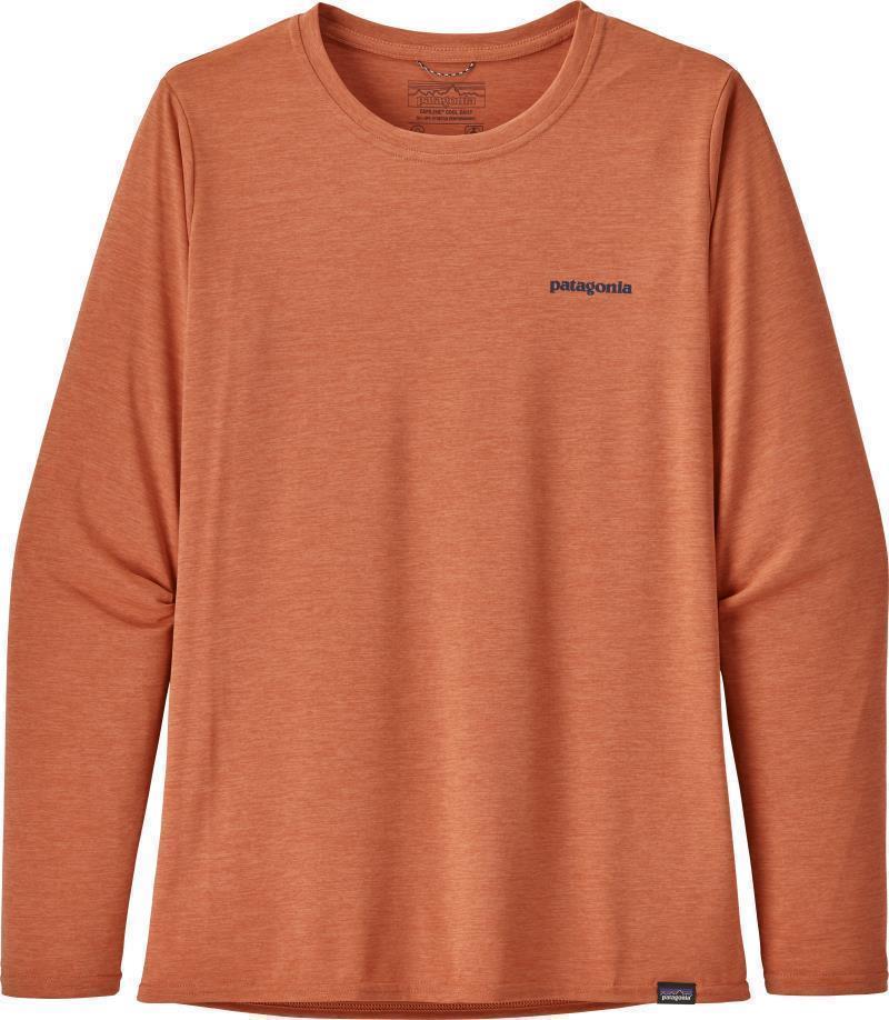 Capilene Cool Daily Graphic LS Shirt - Womens - boardshort logo / mellow melon x-dye 1