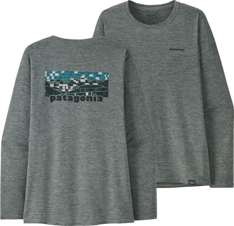 Capilene Cool Daily Graphic LS Shirt - Womens - fitz roy elements / sleet green x-dye 1