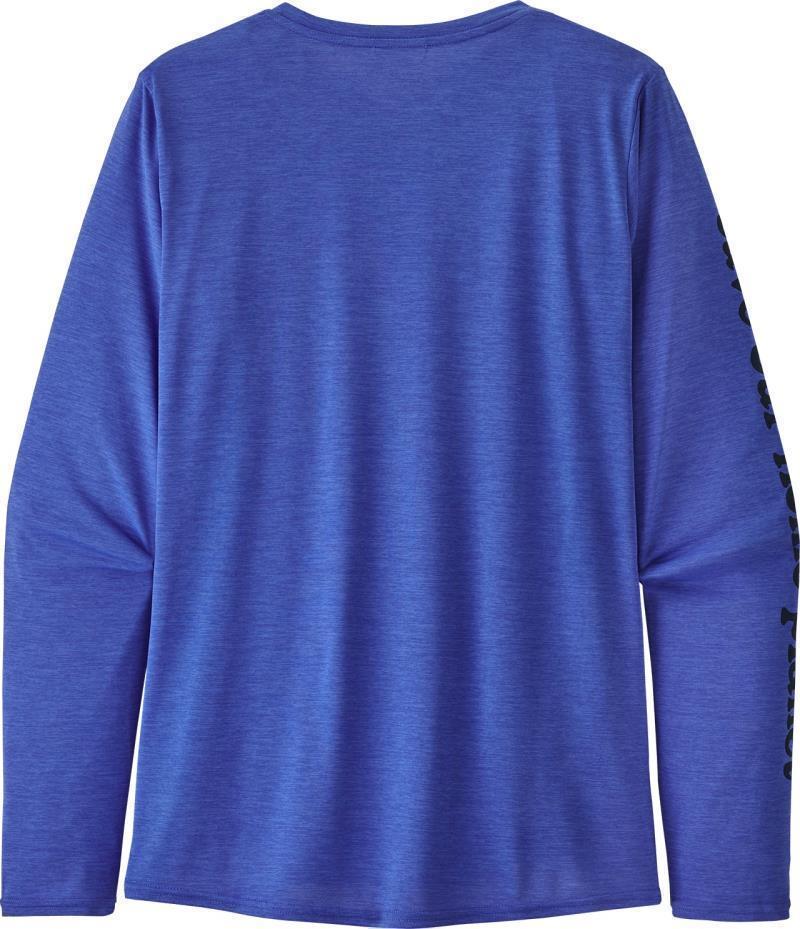 Capilene Cool Daily Graphic LS Shirt - Womens - illustrated alpine icon / float blue x-dye 1