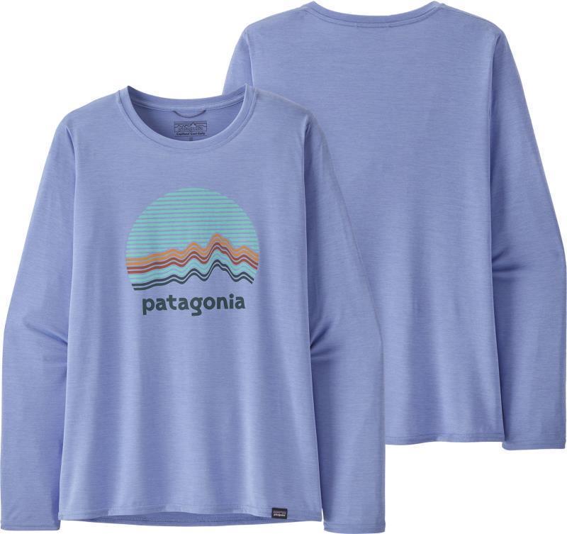 Capilene Cool Daily Graphic LS Shirt - Womens - ridge rise moonlight / pale periwinkle x-dye 1