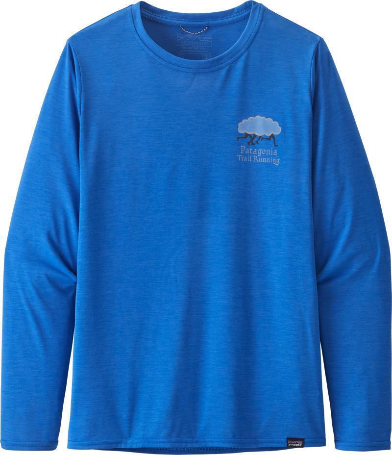 Capilene Cool Daily Graphic LS Shirt - Womens - seek clarity / alpine blue x-dye 1