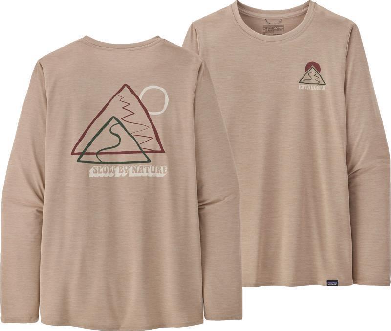 Capilene Cool Daily Graphic LS Shirt - Womens - slow going / oar tan x-dye 1