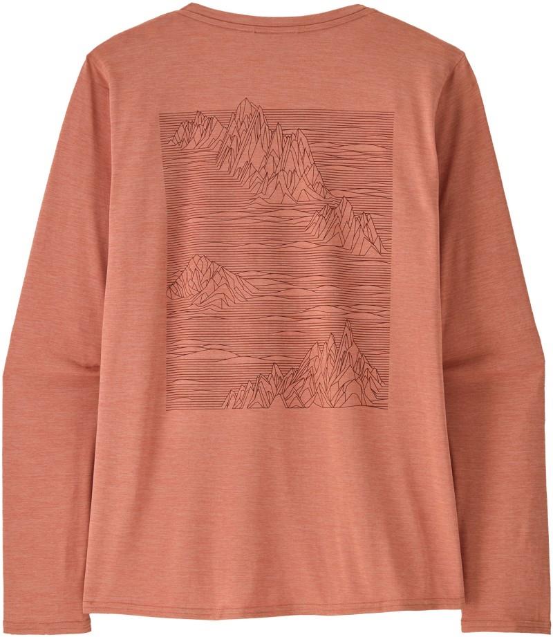 Capilene Cool Daily Graphic LS Shirt - Womens - strataspire / moment pink x-dye 1