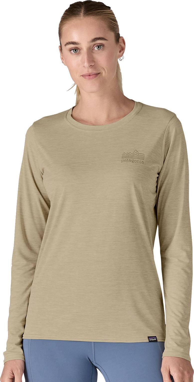 Capilene Cool Daily Graphic LS Shirt - Womens - strataspire / pumice x-dye 1