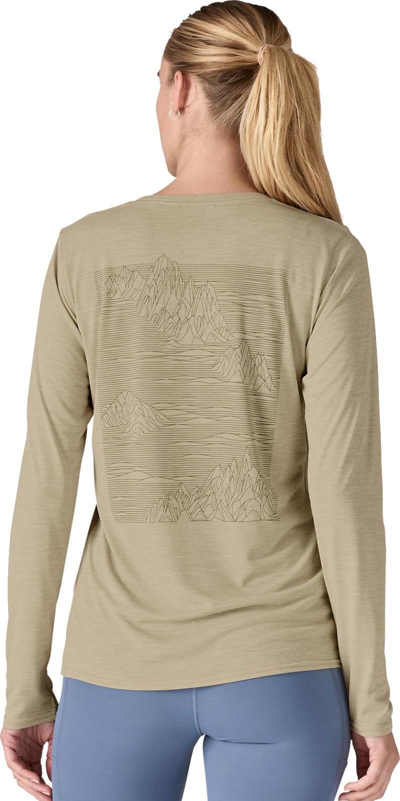 Capilene Cool Daily Graphic LS Shirt - Womens - strataspire / pumice x-dye 1