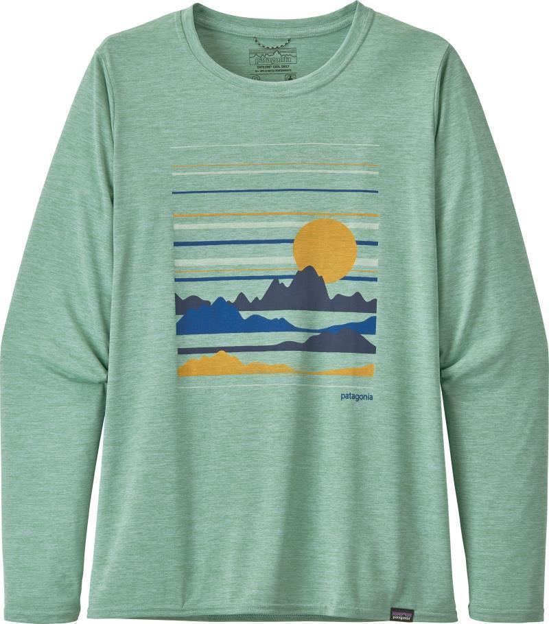 Capilene Cool Daily Graphic LS Shirt - Womens - summit static / gypsum green x-dye 1