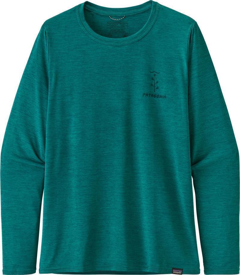 Capilene Cool Daily Graphic LS Shirt - Womens - we need seaweed / borealis green x-dye 1