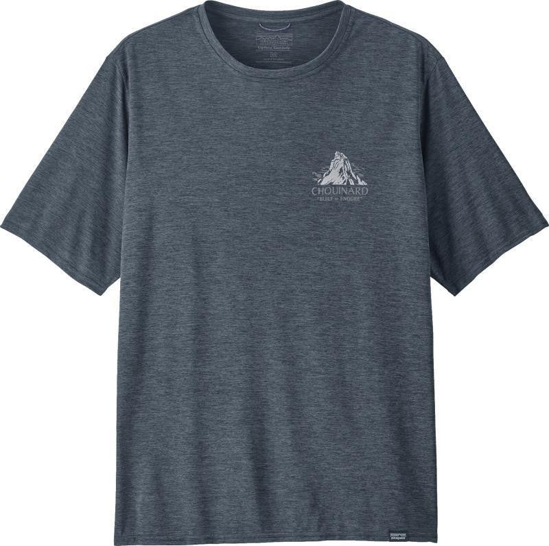 Capilene Cool Daily Graphic SS Shirt - Lands - Mens - chouinard crest / smolder blue x-dye 1