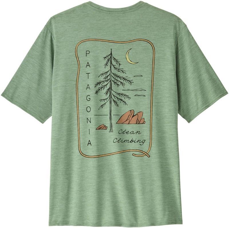 Capilene Cool Daily Graphic SS Shirt - Lands - Mens - clean climb roots / ellwood green x-dye 1