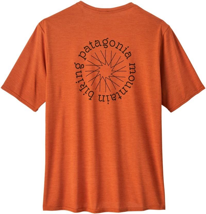 Capilene Cool Daily Graphic SS Shirt - Lands - Mens - spoke stencil / redtail rust x-dye 1