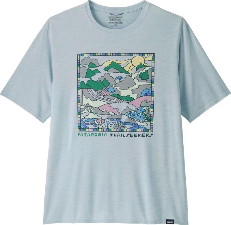 Capilene Cool Daily Graphic SS Shirt - Lands - Mens - trailseekers / fleck blue 1