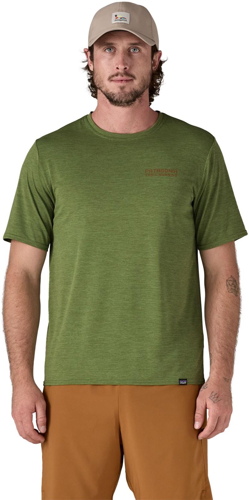 Capilene Cool Daily Graphic SS Shirt - Lands - Mens - tree trotter / terrain green x-dye 1