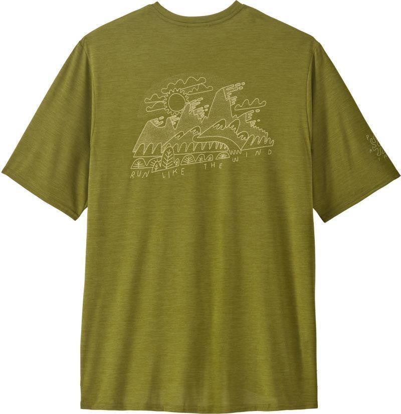 Capilene Cool Daily Graphic SS Shirt - Lands - Mens - wind runner / graze green x-dye 1