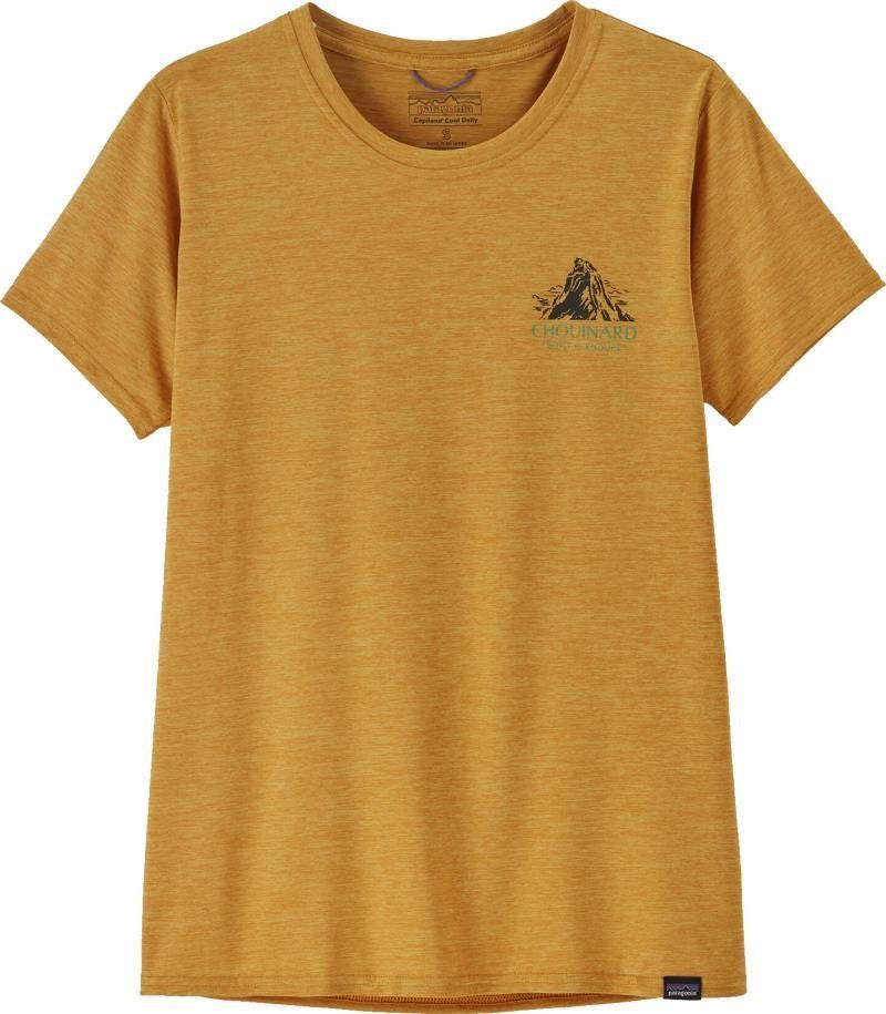 Capilene Cool Daily Graphic SS Shirt - Lands - Womens - chouinard crest / beeswax tan x-dye 1