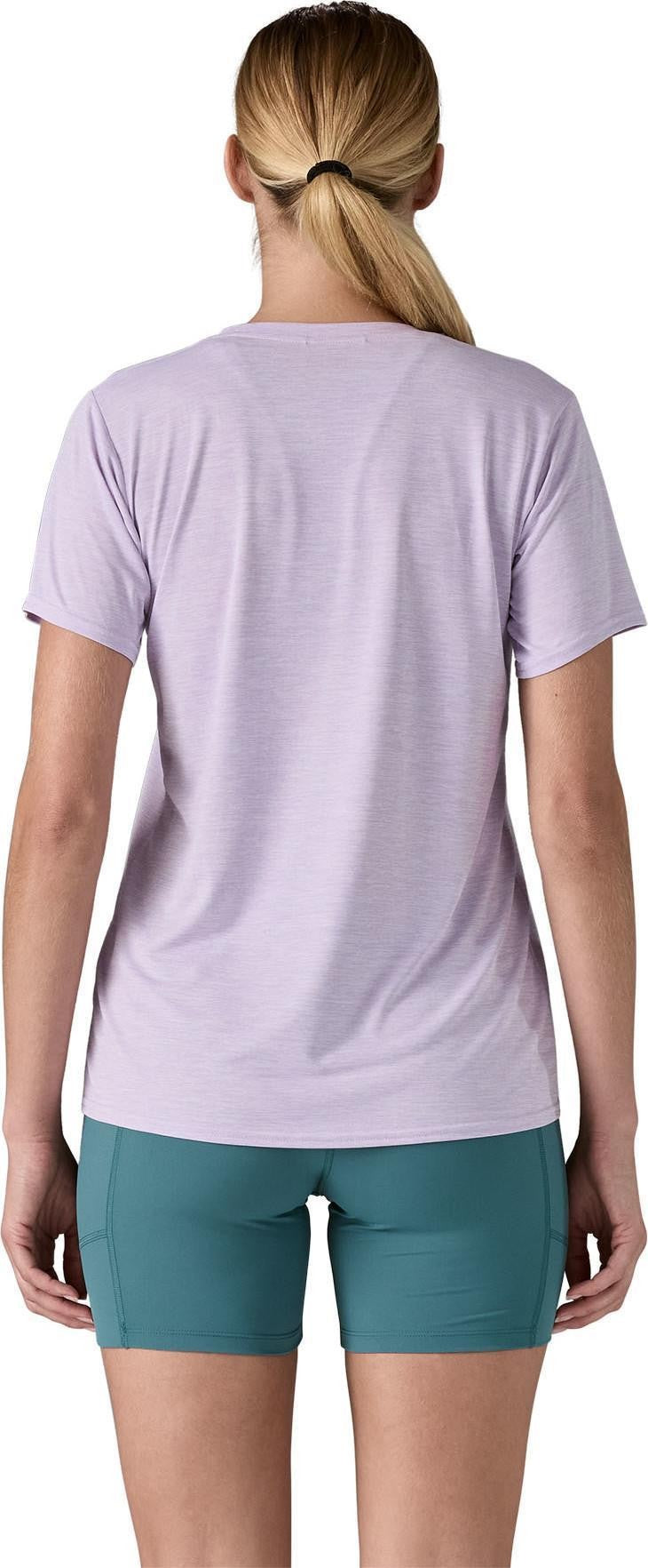 Capilene Cool Daily Graphic SS Shirt - Lands - Womens - trailseekers / foxglove purple 1