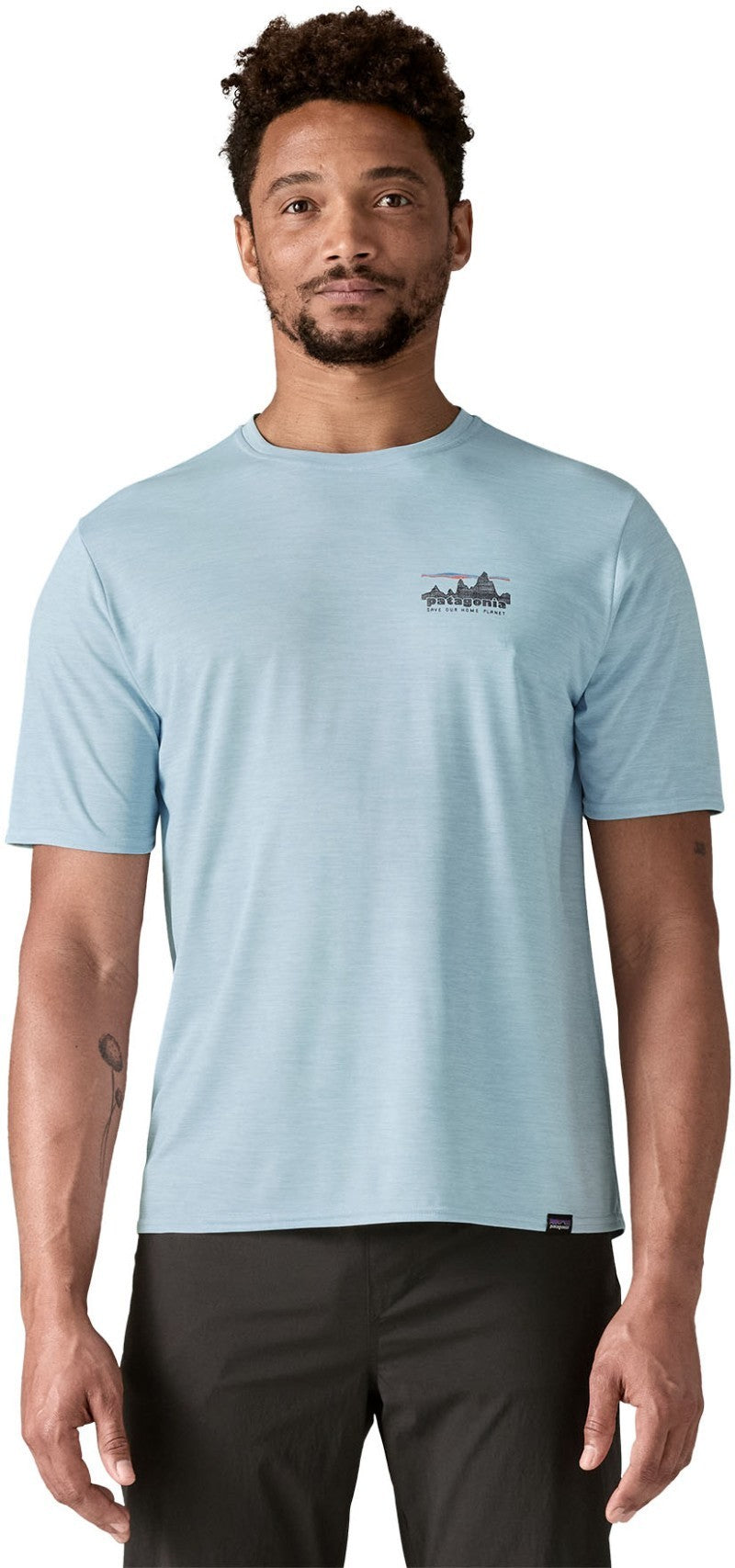 Capilene Cool Daily Graphic SS Shirt - Mens - 73 skyline / fleck blue 1