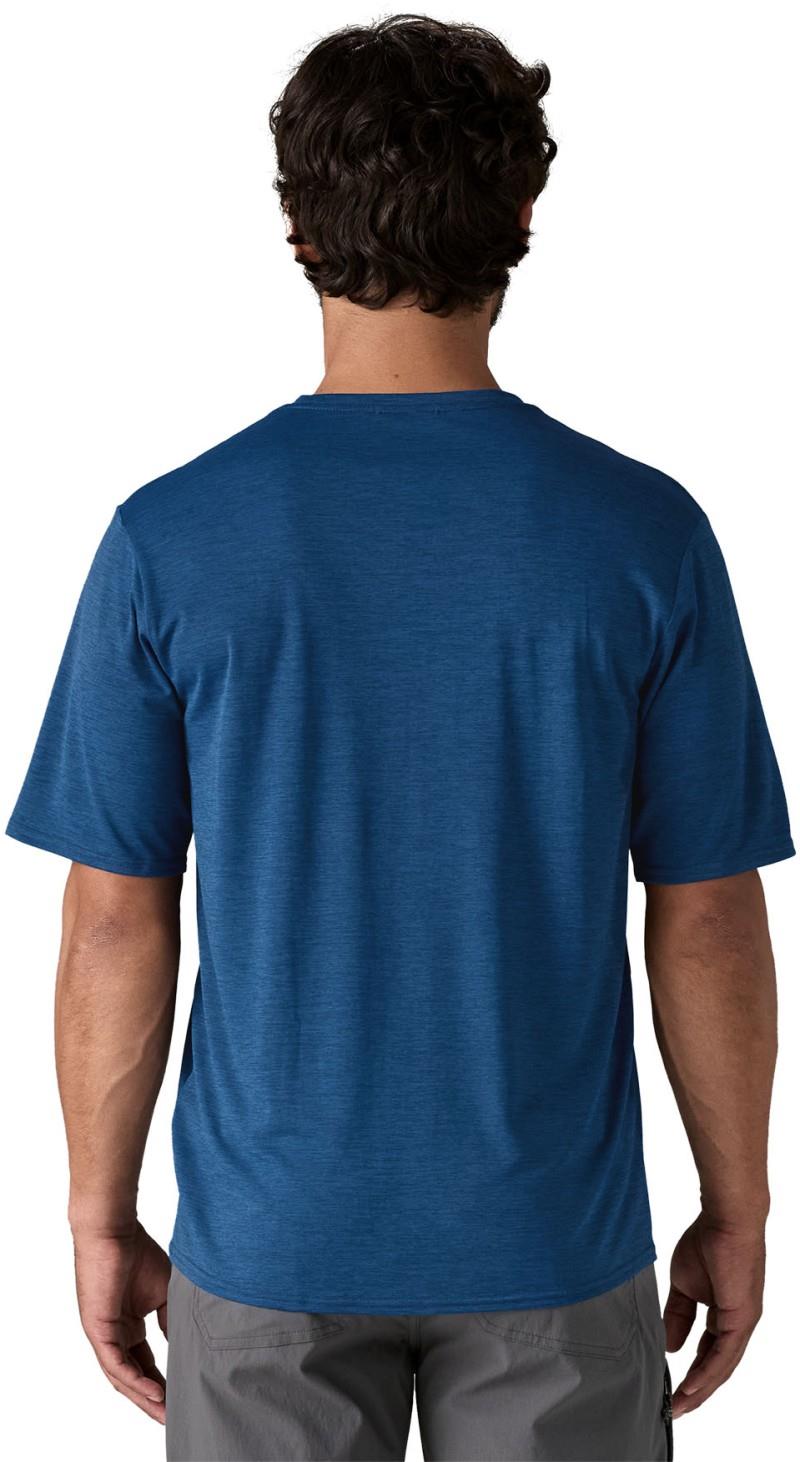 Capilene Cool Daily Graphic SS Shirt - Mens - 73 text logo / clement blue x-dye 1