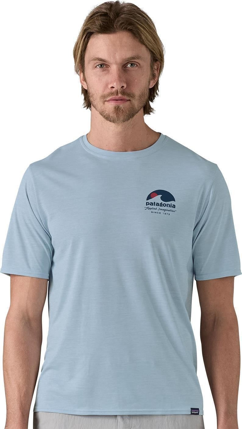 Capilene Cool Daily Graphic SS Shirt - Mens - applied imagination / fleck blue 1