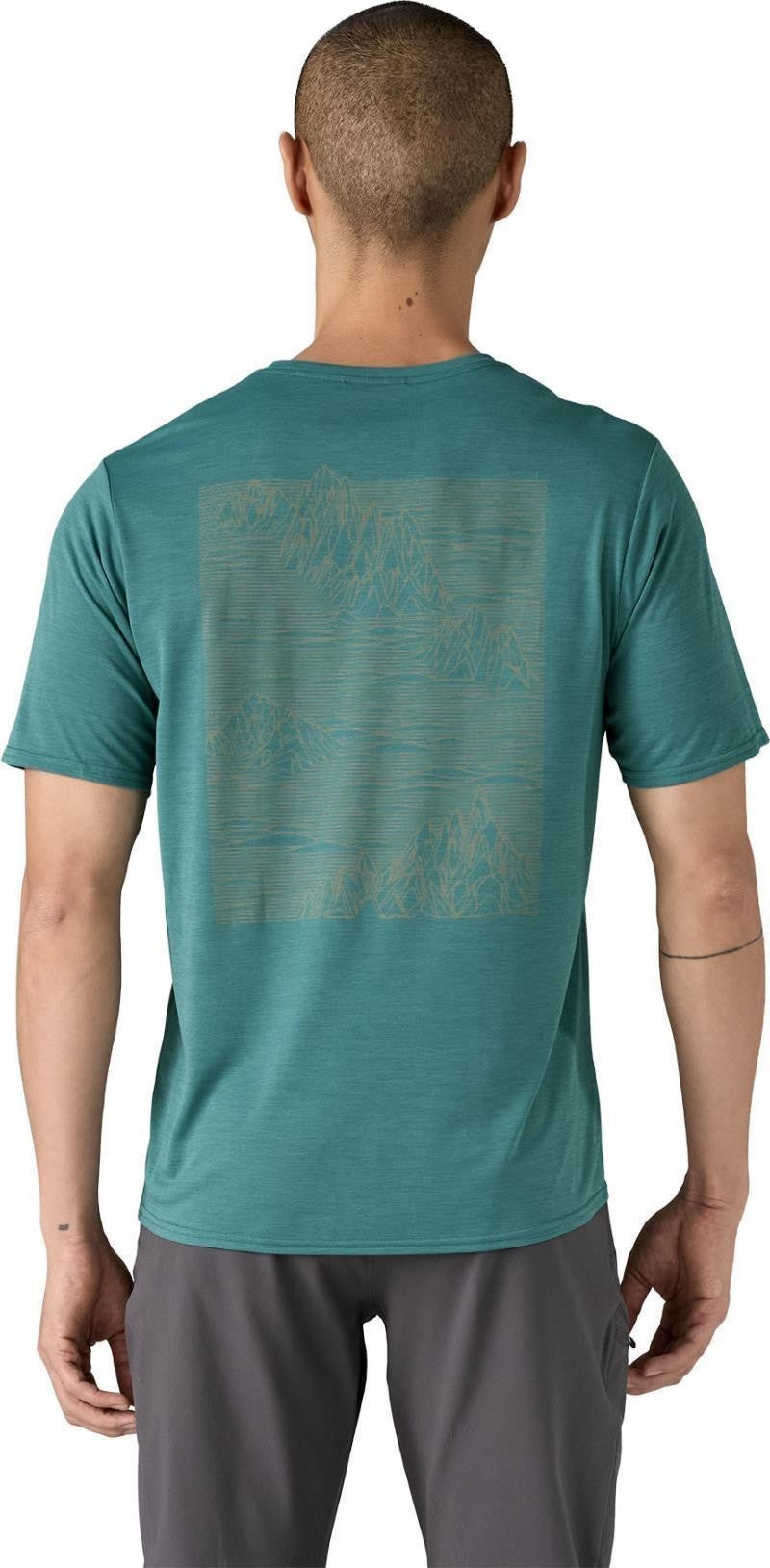 Capilene Cool Daily Graphic SS Shirt - Mens - strataspire / wetland blue x-dye 1