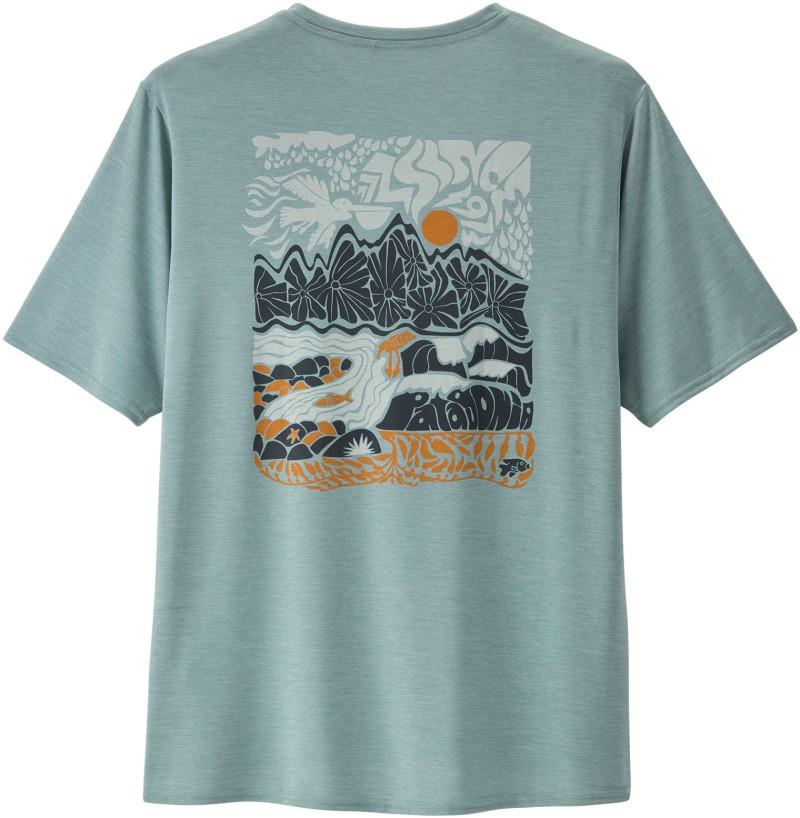 Capilene Cool Daily Graphic SS Shirt - Waters - Mens - seadaze / thermal blue x-dye 1