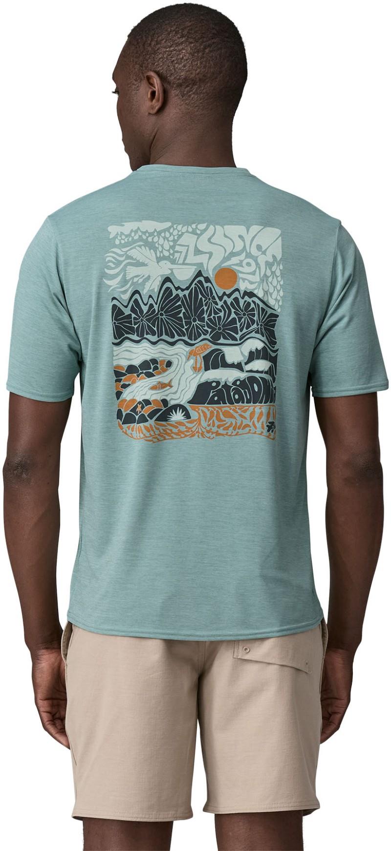 Capilene Cool Daily Graphic SS Shirt - Waters - Mens - seadaze / thermal blue x-dye 1