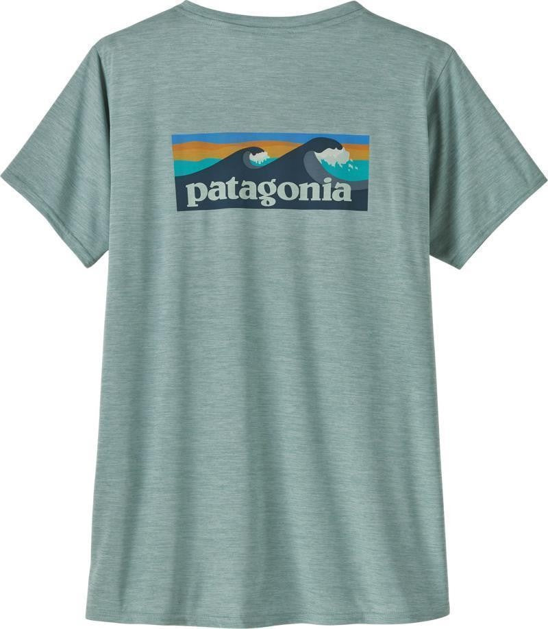 Capilene Cool Daily Graphic SS Shirt - Waters - Womens - boardshort logo / thermal blue x-dye 1