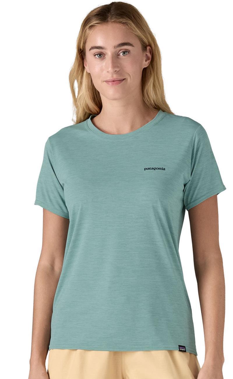 Capilene Cool Daily Graphic SS Shirt - Waters - Womens - boardshort logo / thermal blue x-dye 1