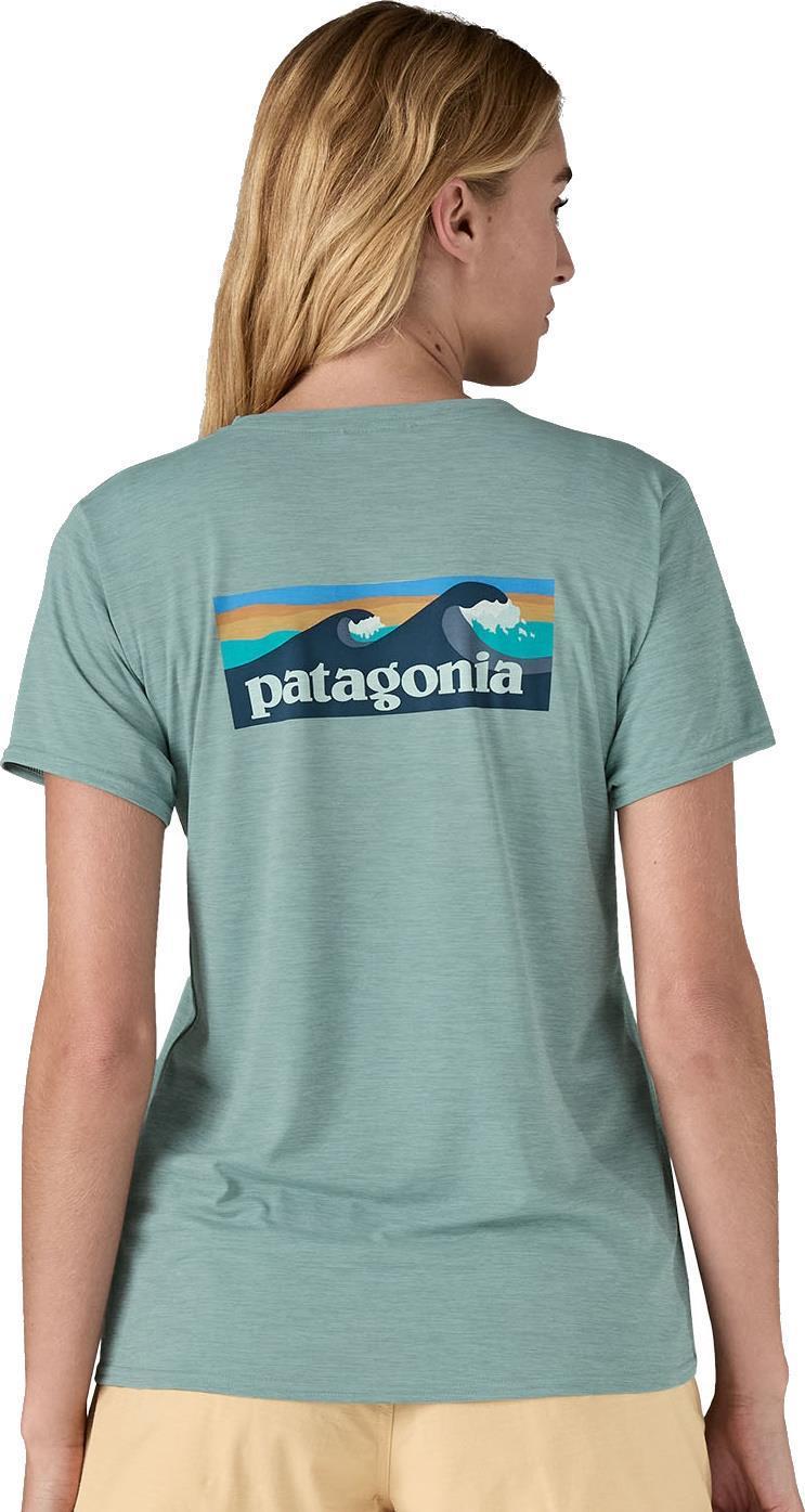 Capilene Cool Daily Graphic SS Shirt - Waters - Womens - boardshort logo / thermal blue x-dye 1