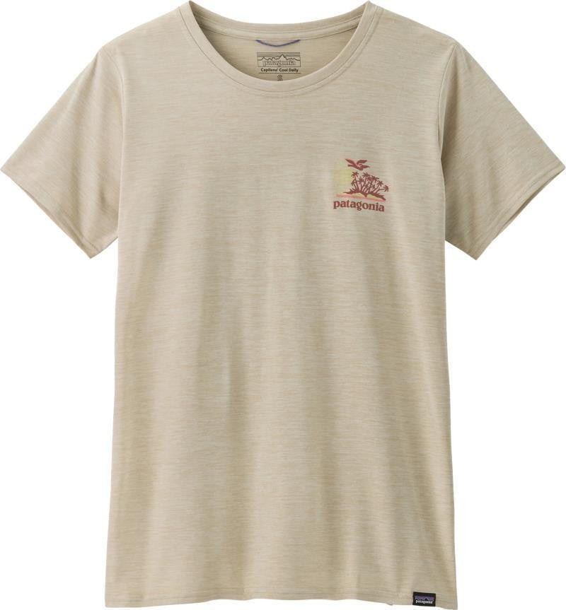 Capilene Cool Daily Graphic SS Shirt - Waters - Womens - palm island / pumice x-dye 1