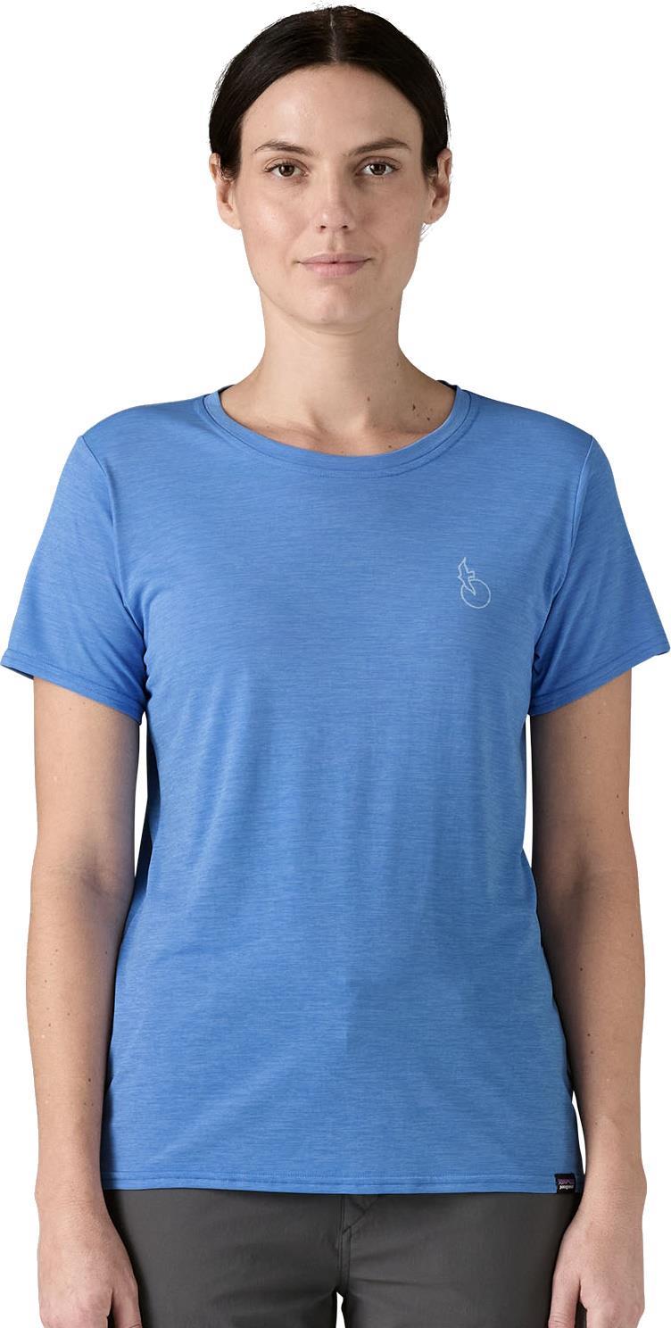 Capilene Cool Daily Graphic SS Shirt - Waters - Womens - swelldrifter / abundant blue x-dye 1