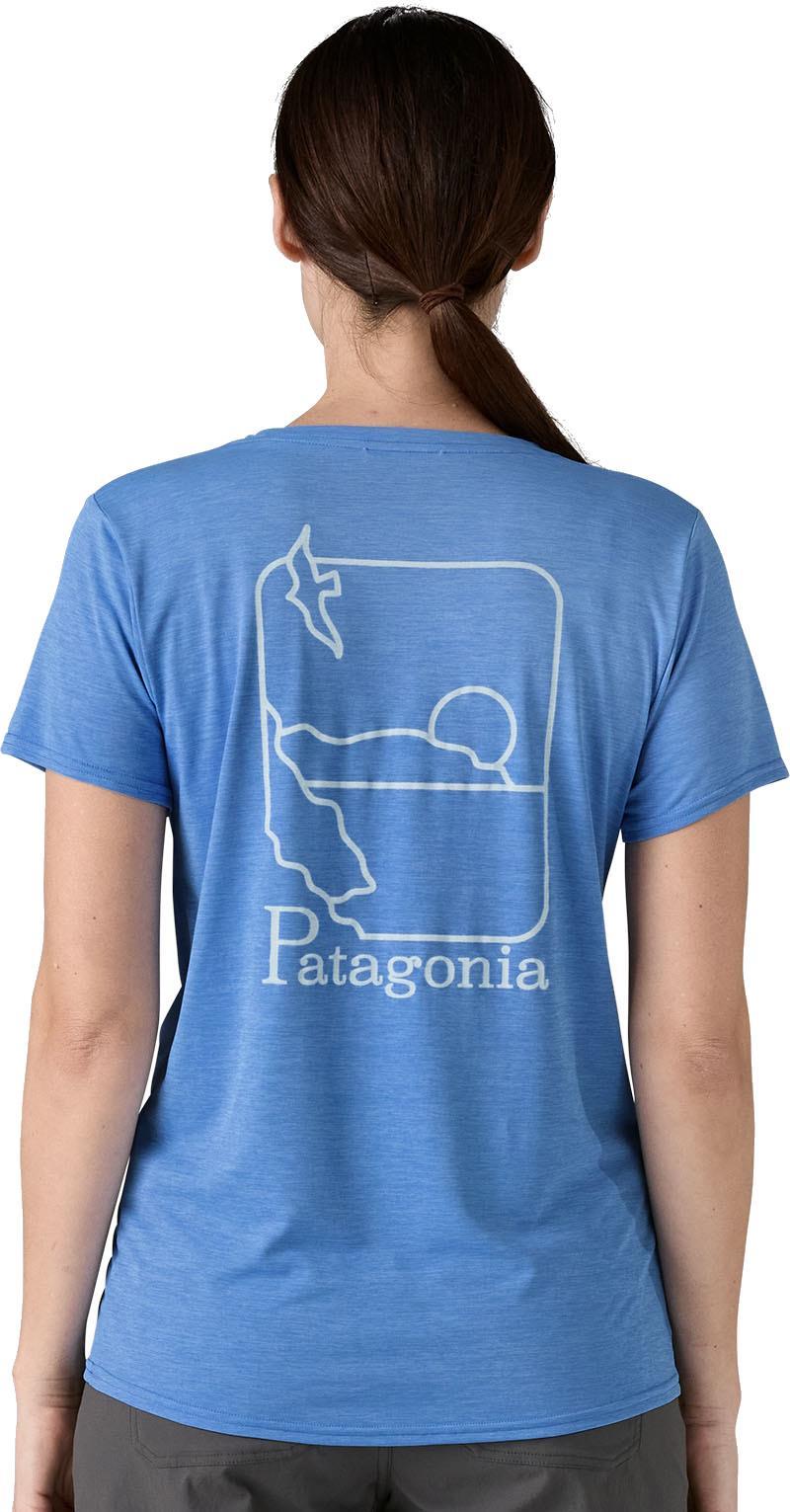 Capilene Cool Daily Graphic SS Shirt - Waters - Womens - swelldrifter / abundant blue x-dye 1
