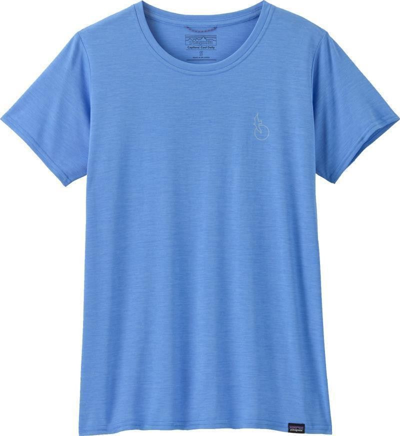 Capilene Cool Daily Graphic SS Shirt - Waters - Womens - swelldrifter / abundant blue x-dye 1