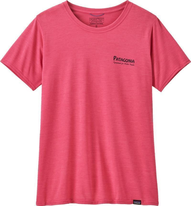 Capilene Cool Daily Graphic SS Shirt - Waters - Womens - water people banner / luminous pink x-dye 1