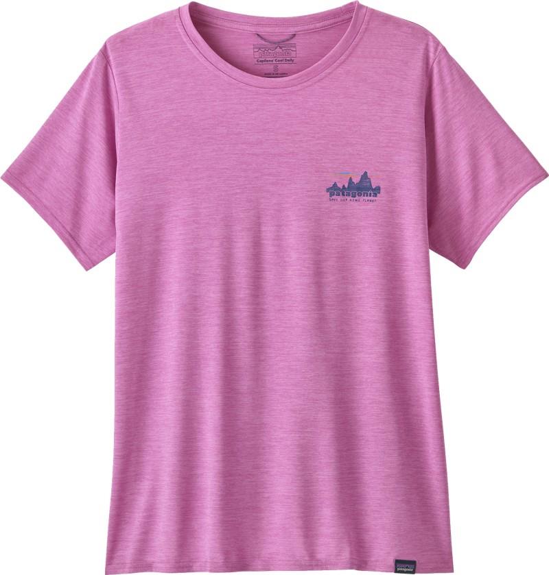 Capilene Cool Daily Graphic SS Shirt - Womens - 73 skyline / brisk purple x-dye 1