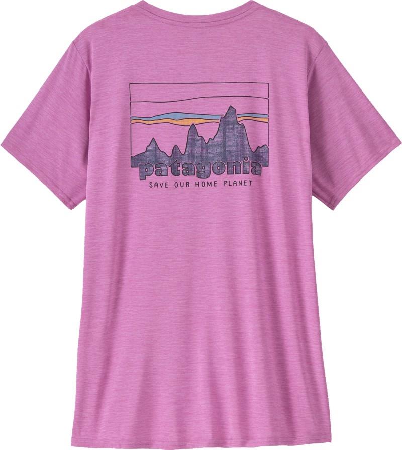 Capilene Cool Daily Graphic SS Shirt - Womens - 73 skyline / brisk purple x-dye 1