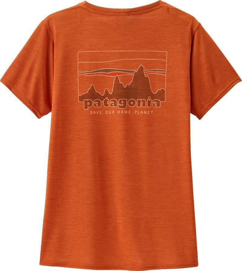 Capilene Cool Daily Graphic SS Shirt - Womens - 73 skyline / redtail rust x-dye 1