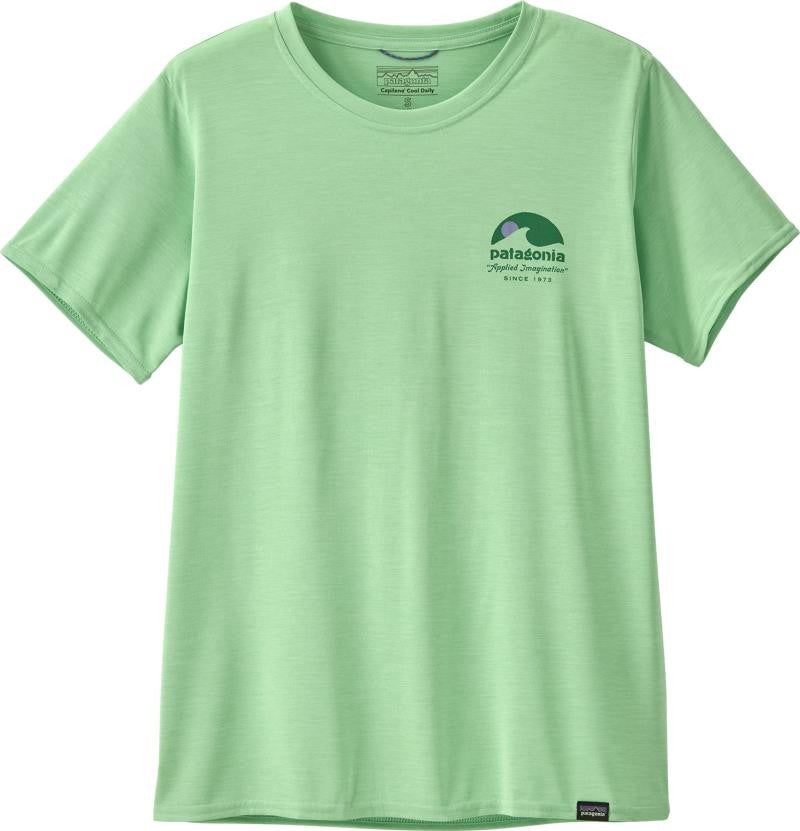 Capilene Cool Daily Graphic SS Shirt - Womens - applied imagination / rinsed green x-dye 1