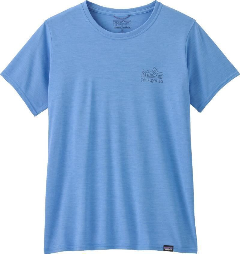 Capilene Cool Daily Graphic SS Shirt - Womens - strataspire / abundant blue x-dye 1