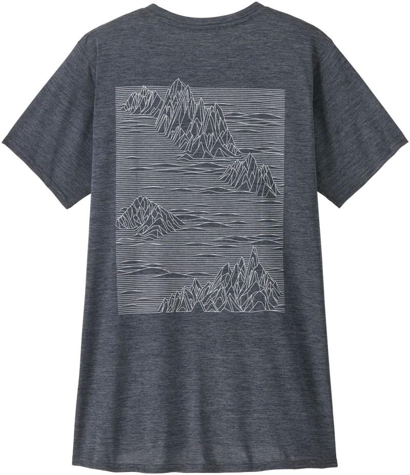 Capilene Cool Daily Graphic SS Shirt - Womens - strataspire / smolder blue x-dye 1