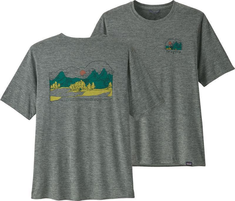 Capilene Cool Daily Graphic Shirt - Lands - Mens - Lost And Found / Sleet Green X-Dye 1
