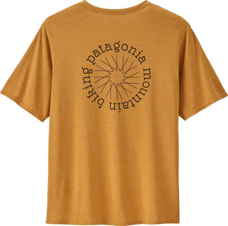 Capilene Cool Daily Graphic Shirt - Lands - Mens - Spoke Stencil / Pufferfish Gold X-Dye 1