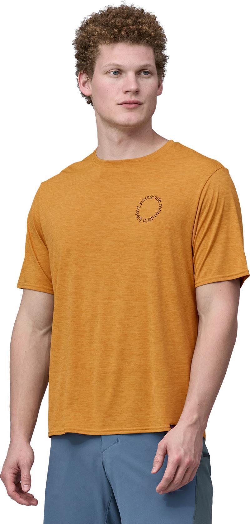 Capilene Cool Daily Graphic Shirt - Lands - Mens - Spoke Stencil / Pufferfish Gold X-Dye 2