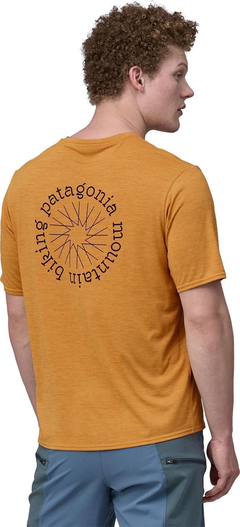 Capilene Cool Daily Graphic Shirt - Lands - Mens - Spoke Stencil / Pufferfish Gold X-Dye 3