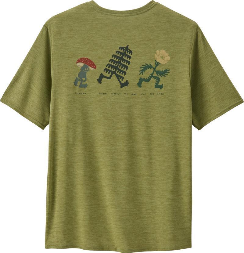 Capilene Cool Daily Graphic Shirt - Lands - Mens - Trail Trotters / Buckhorn Green X-Dye 1