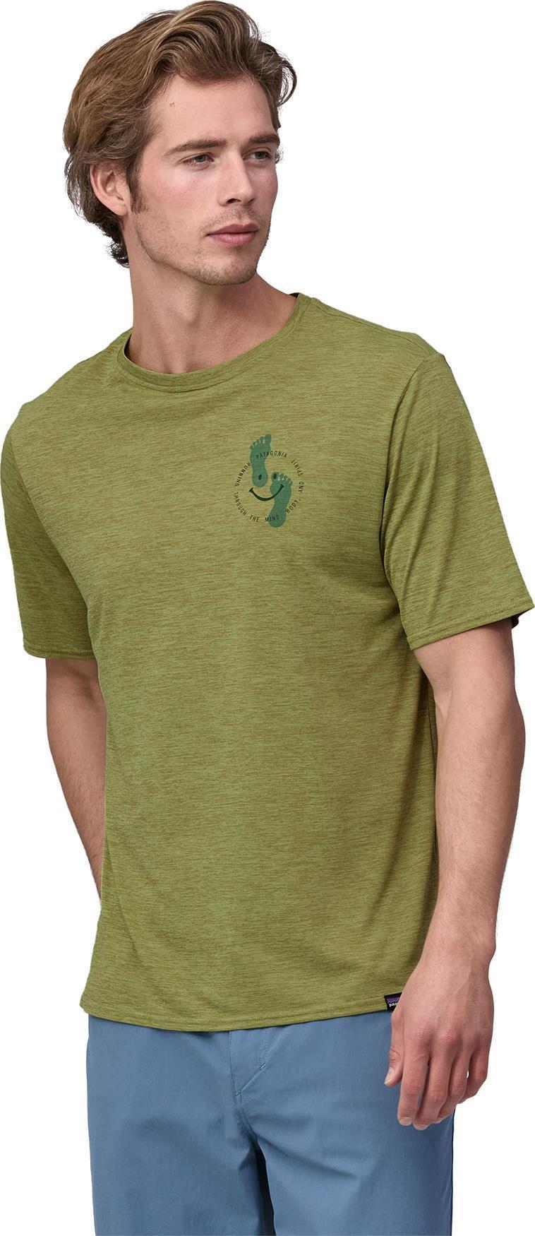 Capilene Cool Daily Graphic Shirt - Lands - Mens - Trail Trotters / Buckhorn Green X-Dye 2