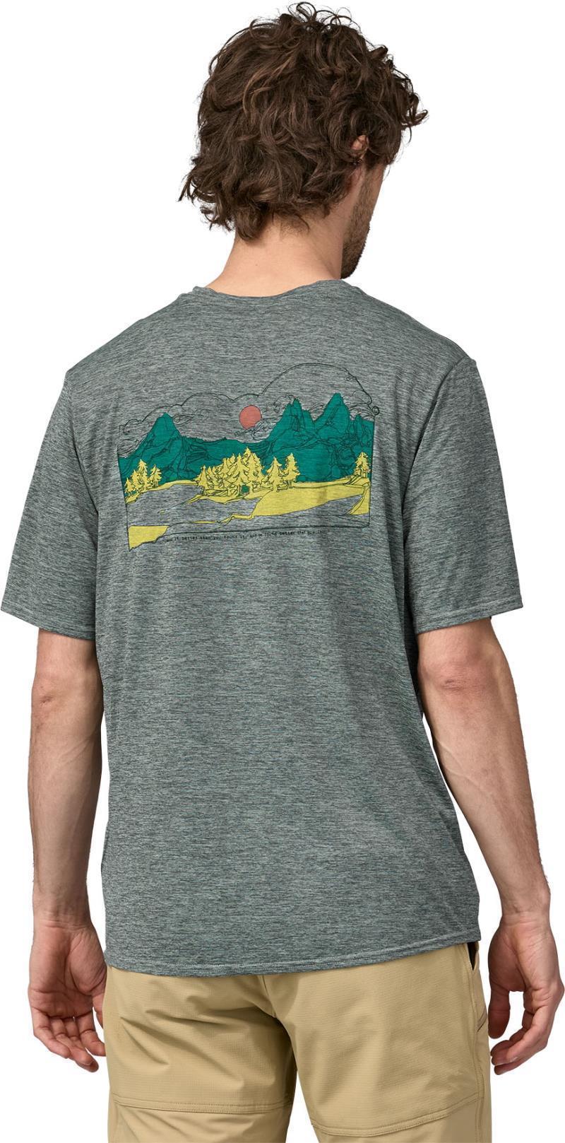 Capilene Cool Daily Graphic Shirt - Lands - Mens - lost and found / sleet green x-dye 1