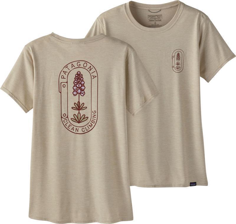 Capilene Cool Daily Graphic Shirt - Lands - Womens - Clean Climb Bloom / Pumice X-Dye 1