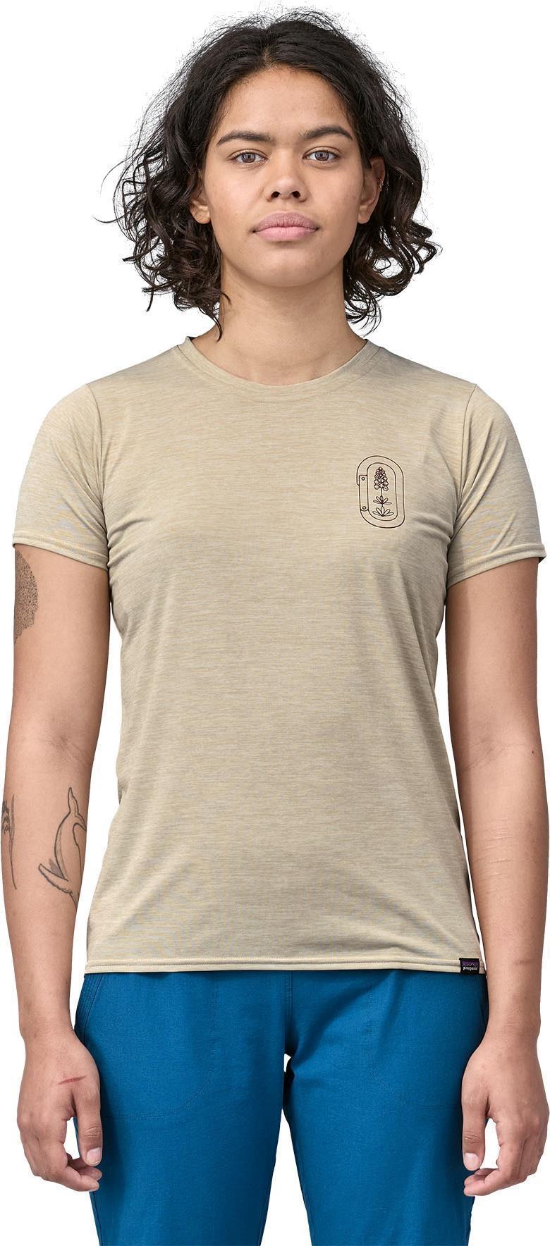 Capilene Cool Daily Graphic Shirt - Lands - Womens - Clean Climb Bloom / Pumice X-Dye 4