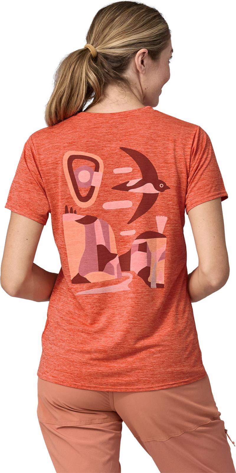 Capilene Cool Daily Graphic Shirt - Lands - Womens - Granite Swift / Pimento Red X-Dye 4